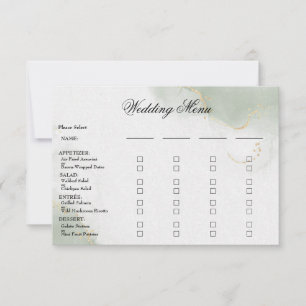 Menu Casamento Dourado Sage Verde