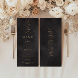 Menu Casamento Dourado Tarot Celestial Preto e Faux