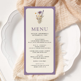 Menu Casamento Dusty Purple Boho Wildflower