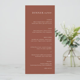 Menu Casamento Editorial Moderno em Cobre Rústico