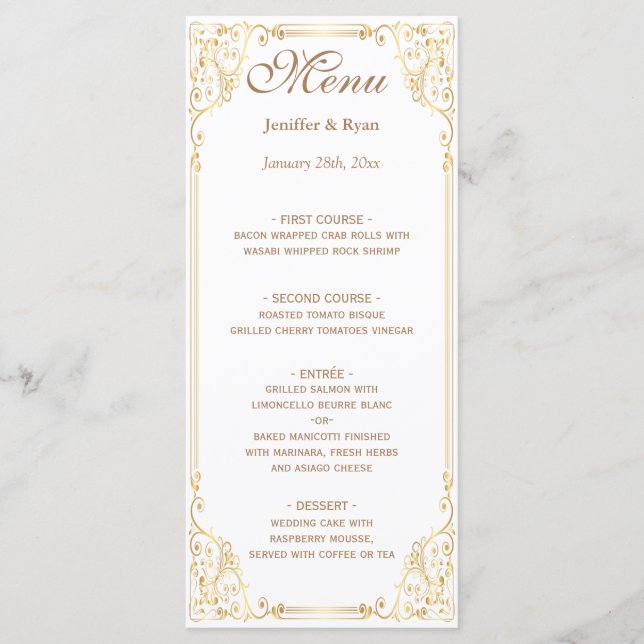 Menu Casamento Elegante (Frente)