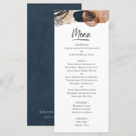 Menu Casamento Elegante Abstrato Terracotta