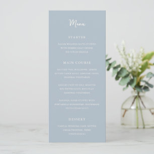 Menu Casamento Elegante Azul Antonia Powder