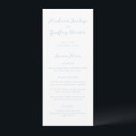 Menu Casamento Elegante Azul De Leitura De Escuro Negri<br><div class="desc">Menus de casamento clássicos,  com um design simples,  mas elegante,  com seus nomes em script e seus detalhes em fontes serif.</div>