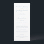 Menu Casamento Elegante Azul De Leitura De Escuro Negri<br><div class="desc">Menus de casamento clássicos,  com um design simples,  mas elegante,  com seus nomes em script e seus detalhes em fontes serif.</div>