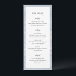 Menu Casamento Elegante Azul-Muted Chic Costeiro<br><div class="desc">Menus de casamento elegantes com um fundo de abstrato pintado à mão perfeito para um casamento costeiro ou de praia.</div>