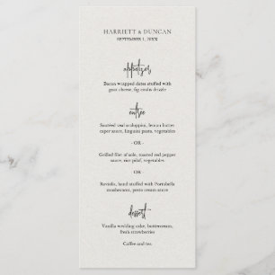 Menu Casamento Elegante Bege Atemporal