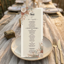 Menu Casamento Elegante Boho Chic