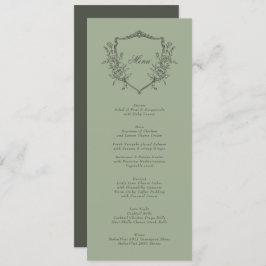 Menu Casamento Elegante Clássico de Crest Olive Sage