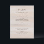 Menu Casamento Elegante com Aquarela Neutra Moderna<br><div class="desc">Cardápio de casamento moderno com o seu menu de jantar sobre um fundo abstrato de aquarela.</div>