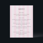 Menu Casamento Elegante com Listras Rosa Modernas<br><div class="desc">Design moderno com listras clássicas.</div>