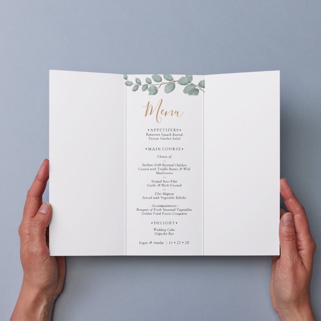 Menu Casamento Elegante com Verduras de Eucalipto (Criador carregado)