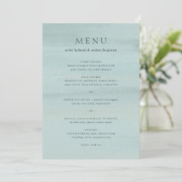 Menu Casamento Elegante de Aquarela Verde Moderna