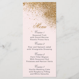 Menu Casamento Elegante de Brilhante Dourado Glitter Sp
