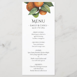 Menu Casamento Elegante De Citrinos Botânicos