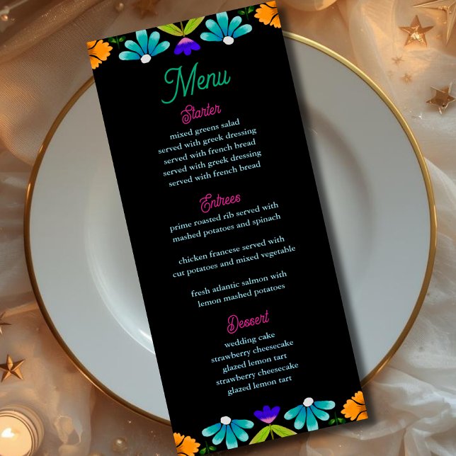 Menu Casamento elegante de fiesta (Criador carregado)