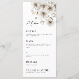 Menu Casamento Elegante De Flor Russo Branco
