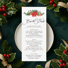 Menu Casamento Elegante de Folhagem de Natal