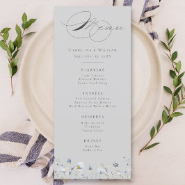 Menu Casamento Elegante de Inverno Selvagens de cinza