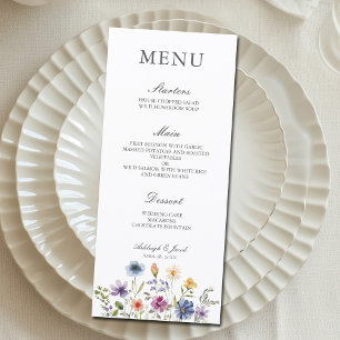 Menu Casamento Elegante de Jantar de Primavera com Flor