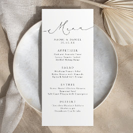 Menu Casamento Elegante De Script Chic Moderno Minimali