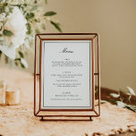 Menu Casamento Elegante de Script Negro de Borda Clássi<br><div class="desc">Menu Formal Clássico de Casamento Elegante de Script Tradicional com Limite Estreito em Preto</div>