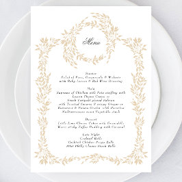 Menu Casamento Elegante do Monograma Blush Crest tradic