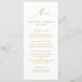 Menu Casamento Elegante Dourado Branco Moderno