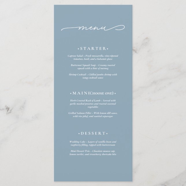 Menu Casamento Elegante e Moderno (Frente)