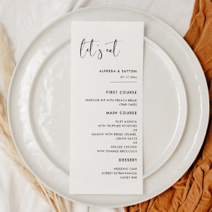 Menu Casamento elegante e moderno de Vamos preto e bran