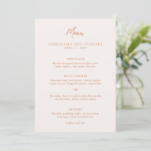 Menu Casamento Elegante em Cobre Tradicional