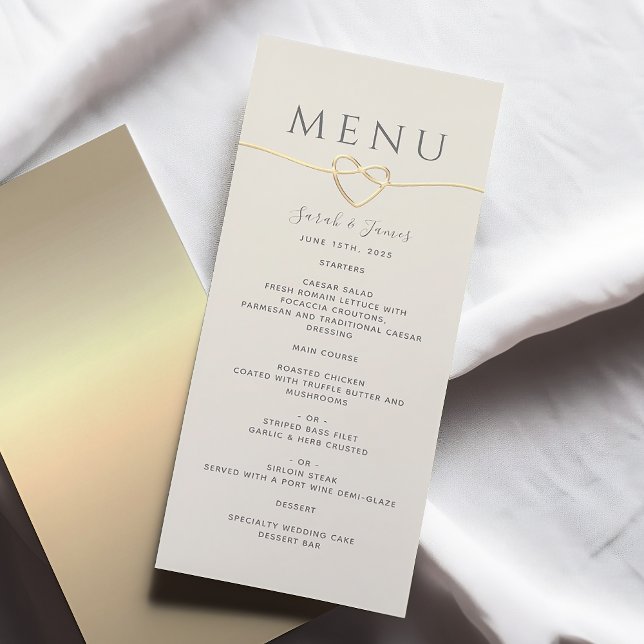 Menu Casamento Elegante em Dourado e Marfim (Criador carregado)