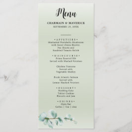 Menu Casamento Elegante Eucalyptus folha Greenery