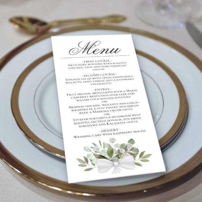 Menu Casamento elegante Eucalyptus & Greenery (Criador carregado)