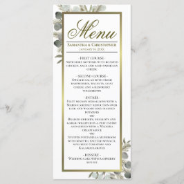 Menu Casamento Elegante Eucalyptus & Ouro Pine