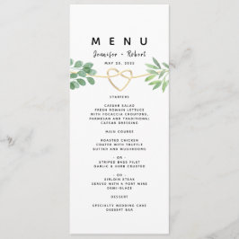 Menu Casamento Elegante Eucalyptus Simple Greenery