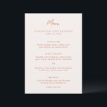 Menu Casamento Elegante Laranja Tradicional Queimado<br><div class="desc">Menu de casamento do estilo tradicional com um design simples,  mas elegante,  com seus primeiros nomes em uma fonte serif grande.</div>