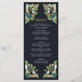 Menu Casamento Elegante Magpie Art Nouveau