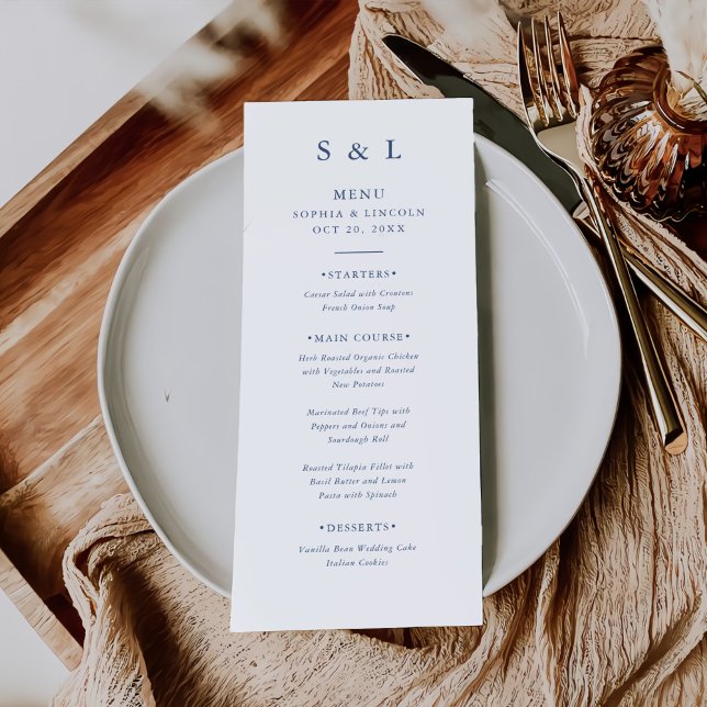 Menu Casamento Elegante Minimalista (Criador carregado)