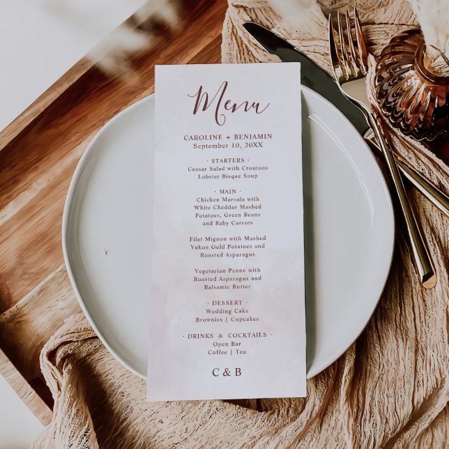 Menu Casamento Elegante Moderno Minimalista (Criador carregado)