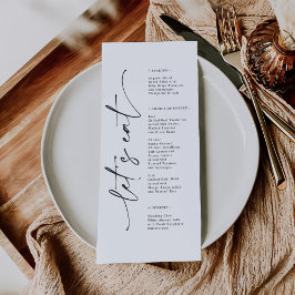 Menu Casamento Elegante Moderno Minimalista