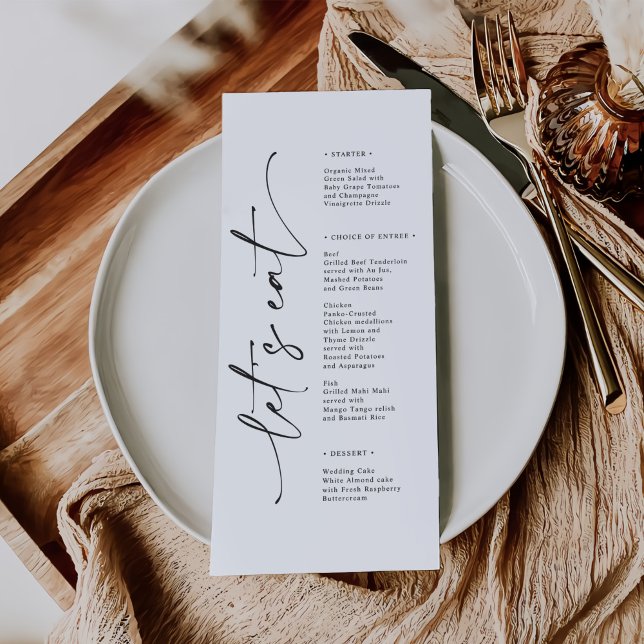 Menu Casamento Elegante Moderno Minimalista (Criador carregado)