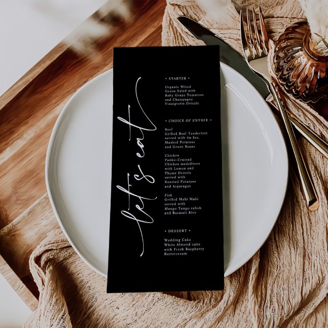 Menu Casamento Elegante Moderno Minimalista (Criador carregado)
