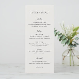 Menu Casamento Elegante Neutro e Limpo