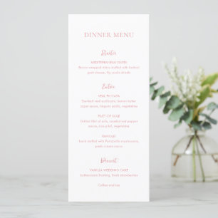 Menu Casamento Elegante Rosa Limpo
