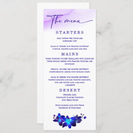 Menu Casamento Elegante Roxo e Orquídea Azul