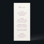 Menu Casamento Elegante Roxo Tradicional<br><div class="desc">Menu de casamento clássico com um simples design com seu monograma e o título em uma caligrafia elegante.</div>