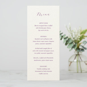 Menu Casamento Elegante Roxo Tradicional