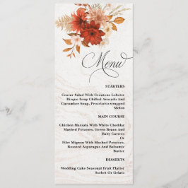 Menu Casamento Elegante Rustic Burnt Orange Terracotta