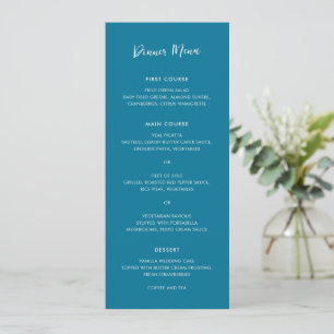 Menu Casamento Elegante Simples e Azul Paulina Modern